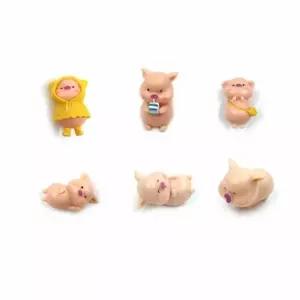 ( )미니어처 돼지 6종 캐릭터미니어처 돼지피규어 테라리움소품 테라리움장식 미니어쳐소품 테라리움미니어