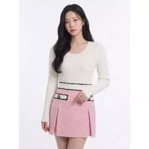 에고이스트 배색 콤비 트위드 미니 스커트 핑크 EP1WS261 690733