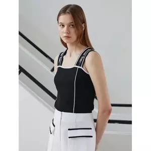 에고이스트 레터링 자카드 스트랩 티셔츠 블랙 EP2CV662 690605