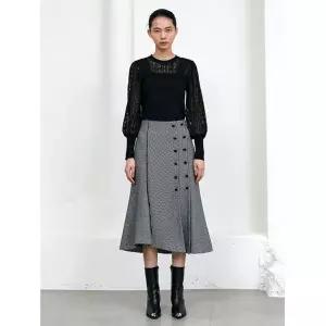 에고이스트 [55사이즈특가] 단추 포인트 언발란스 머메이드 스커트 블랙 EP1WS161 690492