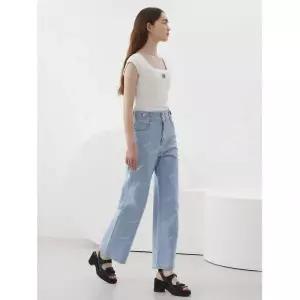 에고이스트 [55사이즈특가] 레터링 포인트 와이드 데님 팬츠 EN2DP562 690451