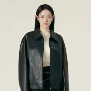 (스타필드 안성 로엠)블루종 페이크레더 자켓 RMJKF4TR23