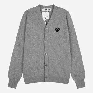 꼼데가르송 6S AX N024 051 2 블랙 하트 니트 브이넥 가디건 그레이