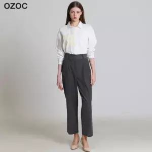 백밴딩 하이웨스트 와이드 슬랙스