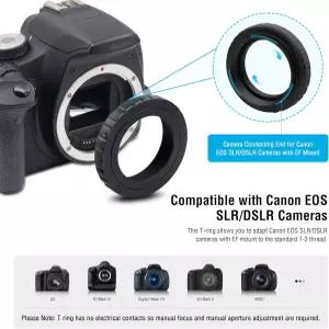 천문학 망원경 카메라 어댑터 T2 T 링 및 M42x0.75 수컷 나사산 ~ 1.25 인치 사진 캐논 EOS SLR/DSLR