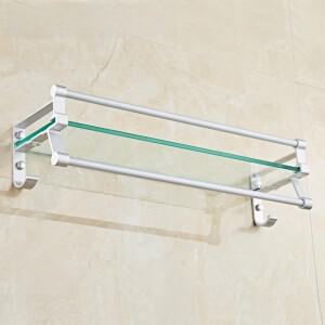 욕실 공간 알루미늄 유리 수납 선반 화장실 단층 거울 세면대 정리대 수건걸이