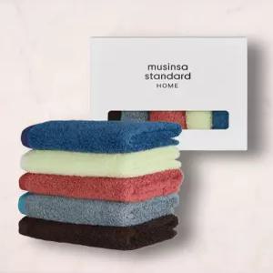 도톰한 40수 프리미엄 순면 핸드타월 주방 다용도 수건 5장 세트