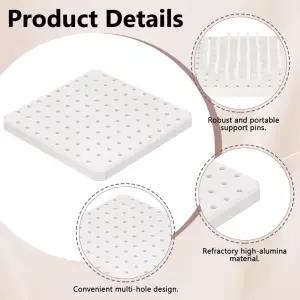 약 60개의 재사용 가능한 세라믹 가마 지지대가 있는 웨비디 파이어링 매트 홈 스튜디오 클레이 아트