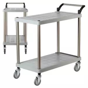 플라스틱 PP 2단 특대 회색바퀴 운반차 카트수레 이동 웨건 서빙카 트롤리 써빙카트 써빙카 주방카트