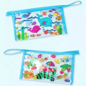 5set 여름 도안 색칠 스티커 투명 파우치꾸미기 놀거리 2학년