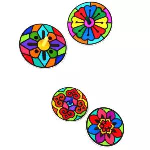 4종 3set 추석 7세 전통문양 색칠 팽이만들기 학습 누리과정 EQ