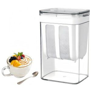 요거트 스트레이너 u2014 [1.16QT / 0.29GAL] 토탈 [0.55QT 0.1375GAL] 필터 그릭 프레스 유청 분리용 BPA 프리 PP 및 메이커 ( 1.16QT)