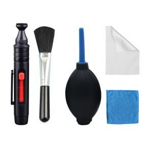 5pcs 카메라 클리너 키트 공기 송풍기 + 렌즈 브러쉬 청소 펜 및 필터 용 천 센서 스크린 LCD
