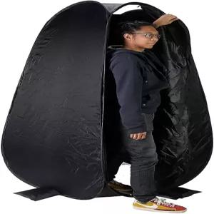 포토디옥스 접이식 휴대용 실내/외 탈의실 높이 6피트 4인치 베이스 3피트 6인치 팝업 드레싱 텐트