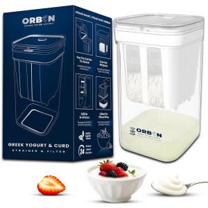 ORBON 익스트림 다기능 헝 커드 메이커 요거트 스트레이너 u2013 1100ml BPA 프리 박스 두꺼운 그릭 다히용 미세 메쉬 한 홈메이드 커드를 위한 주방 필수품 1개