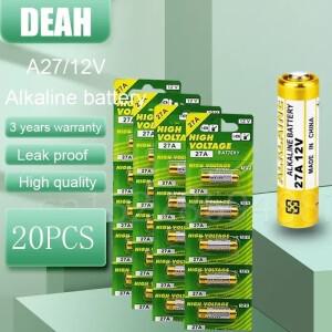 20개 12V A27 27A 알카라인 배터리 MN27 L828 ALK27A VR27 알람 리모컨용 건전지