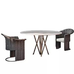 야외 라탄 테이블과 의자  안뜰 레저용 발코니 세트 호텔 빌라 가구