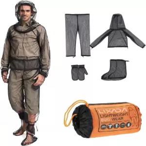 재킷 후드 미트 양말 및 보관 자루가 포함된 Lixada 메쉬 수트 세트 - 낚시 하이킹 캠핑용 초미세 그물망