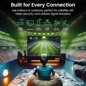 고무 부츠 고속 인터넷 광대역 디지털 TV 에어리얼 위성 15피트가 장착된 벽 내 RG6 70옴 RF 방수용 GIERit