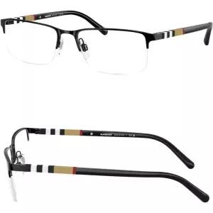 11502675 남자 안경 패션 가벼운 고급 안경테 럭셔리 키트가 포함된 BURBERRY BE1282 직사각형 모양의 금속
