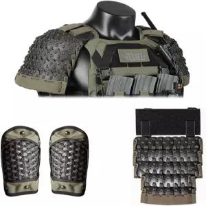 XURUYI 사무라이 전술 갑옷 풀 세트 1쌍 x 어깨 팔 브레이서 보호대 1개 가랑이 500D 중세 전사 기사