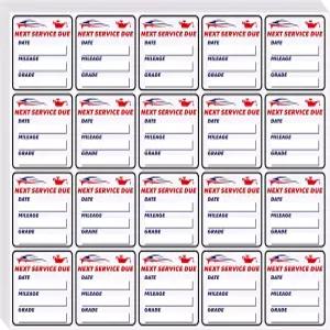 YHNTGB 500피스 오일 교환 스티커 서비스 알림 다음 서비스는 잔여물이 없는 쉬운 필링 자동차 프리미엄