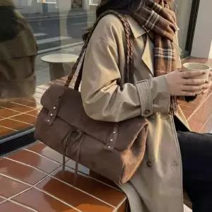 팽블몰 여친 오피스룩 빈티지 스크럽 숄더백 대용량 가방 HO5