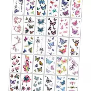 지워지는 나비 헤나 문신 파티타투 스티커 여름 타투