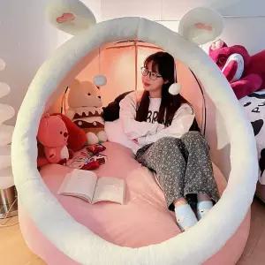사람 숨숨집 겨울 쿠션 텐트 둥지 플러시버전 보온 실내 핑크
