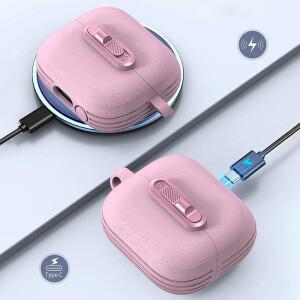 호환 Galaxy Buds 3 Pro 무선 헤드셋 커버 용 서리로 덥은 이어폰 케이스 자기 수평 잠금 보호