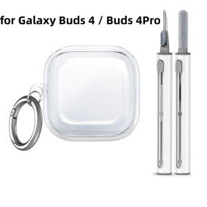 2026  호환 갤럭시 호환 버즈 4 프로 케이스 이어폰 액세서리용  투명 TPU (클리너 펜 포함)