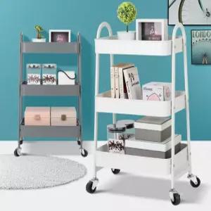 이동식 트롤리 기저귀정리함 바퀴달린수납장 국민기저귀함 ,화이트 그레이, 3단,