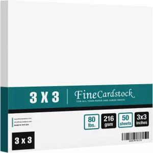 3인치 x 정사각형 카드 재고 80파운드 커버 흰색 두꺼운 용지 - 매끄러운 마감 스크랩북 공예품 청첩장