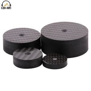 1pc 검정색 솔리드 탄소 섬유 증폭기 스피커 절연 스파이크 패드 바닥베이스 디스크 매트 Hifi 턴테이블 DA