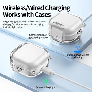 호환 갤럭시 호환 버즈4 / 4 프로 이어버드 보호용 보관 케이스 실리콘 박스 (후크 포함)