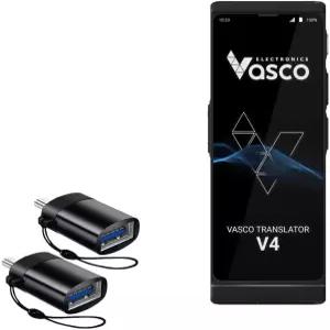 바스코 트랜슬레이터 V4와 호환되는 박스웨이브 케이블 - USB-C to A PortChanger (2팩) USB 타입-C OTG