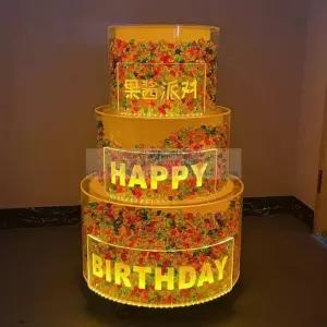 모형케이크 파티 소품 가짜 3단 돌잔치 디스플레이