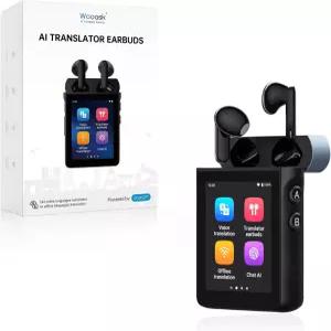 카메라가 장착된 Woask A9S AI 번역 이어버드 실시간 앱이 필요 없는 오프라인 헤드폰 ChatGPT 기반 글로벌