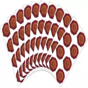 금박이 포함된 가짜 왁스 씰 스티커 80개 ？ 빈티지 엠보싱 봉투 10장 청첩장 카드 선물 및 포장용 1.6인치