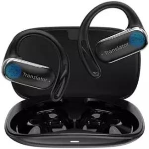 우아스크 AI 번역기 이어버드 144개 언어 오픈 이어디자인 3-in-1 번역 실시간 F56 블랙(오프라인 패키지