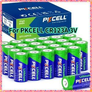 PKCELL CR123A 배터리 3V 123 리튬 용 24PCS CR17345 EL123AP KL123LA