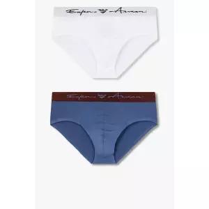 매장정품 EMPORIO ARMANI UNDERWEAR 엠포리오 아르마니 언더웨어 남성 커시드 로고 밴딩 브리프 2종SET(081