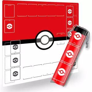 트레이딩 카드 게임용 파티프다 플레이 매트 - 캐리 케이스 튜브가 있는 2인용 트레이너 휴대용 접이식