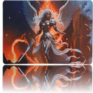 폭스트롯 디자인 TCG 플레이매트 24인치 x 14인치 프리미엄 스티치 엣지 MTG 및 기타 트레이딩 카드 게임용
