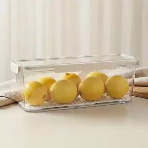 밀프랩 투명 물빠짐 채반 식단관리용기 냉장고 야채 과일 신선보관 2500ml