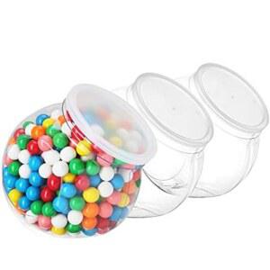 사탕 뷔페 주방 사무실 원형 쿠키 용기 책상용 48 스낵용 있는 뚜껑이 플라스틱