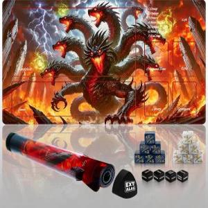 MTG 플레이매트 TCG 플레이매트용 엑스트라 - 저장 튜브와 16개의 주사위 경험 최고 품질 가장자리 잠금