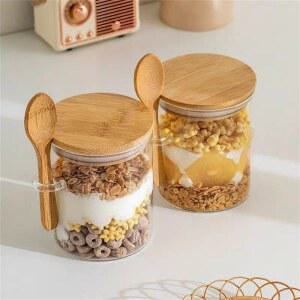 고보로실리케이트 유리 밀폐용기 숟가락 450ML 1000ML 다용도 커피 사탕 저장병 향신료용