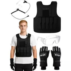 남성 코스튬 액세서리 세트 촬영 소품 이벤트 구성 4개 할로윈 전술 조끼 의상 키트 경호원 귀걸이 장갑 고