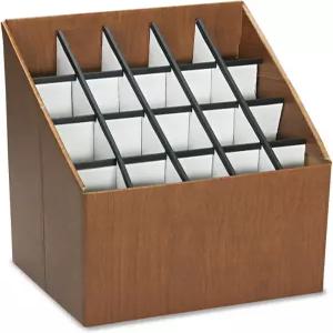 Safco 3081 수직 롤 파일 20개의 구획 우드 그레인 호두 마감 골판지 섬유판 구조 2.75인치의 직경. 세련된
